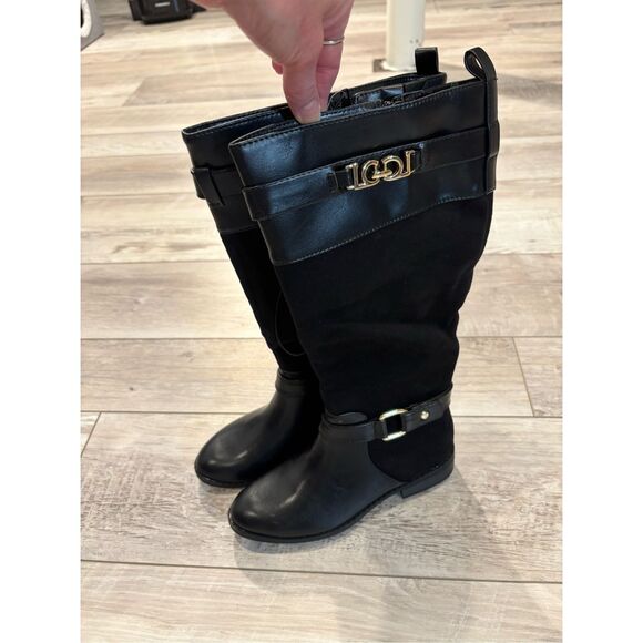 Liz Claiborne womens black block heeled boots size 5 - Picture 2 of 11